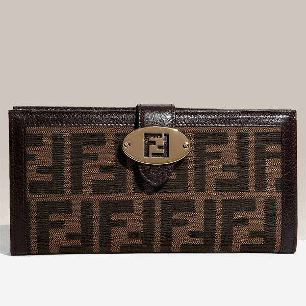 8P3946 Fendi Zucca Checkbook Wallet